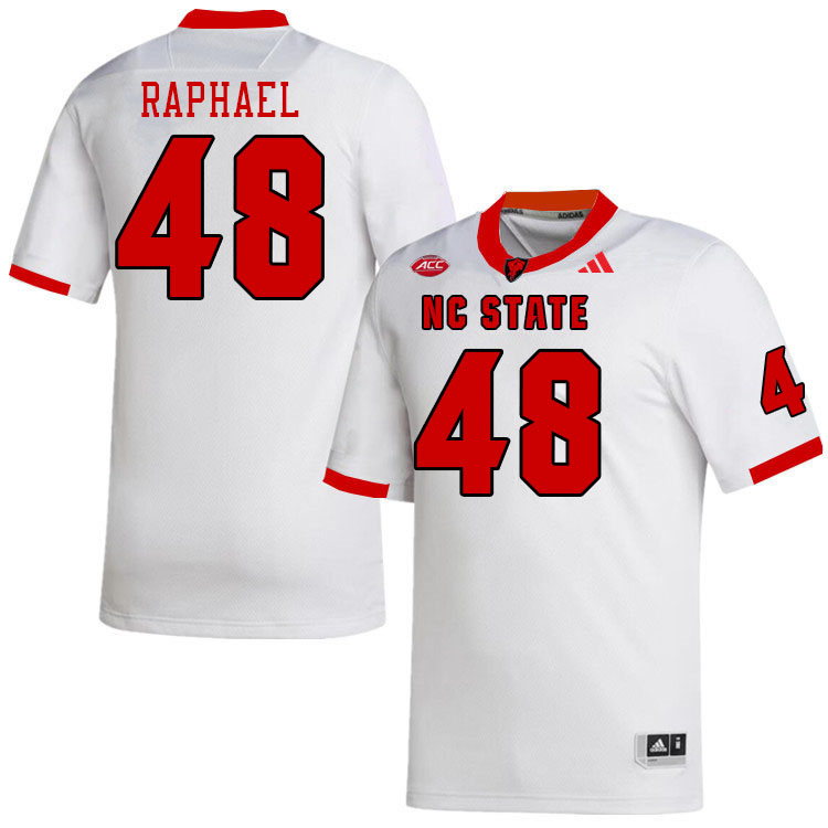 Men #48 Blake Raphael NC State Wolfpack College Football Jerseys Stitched-White